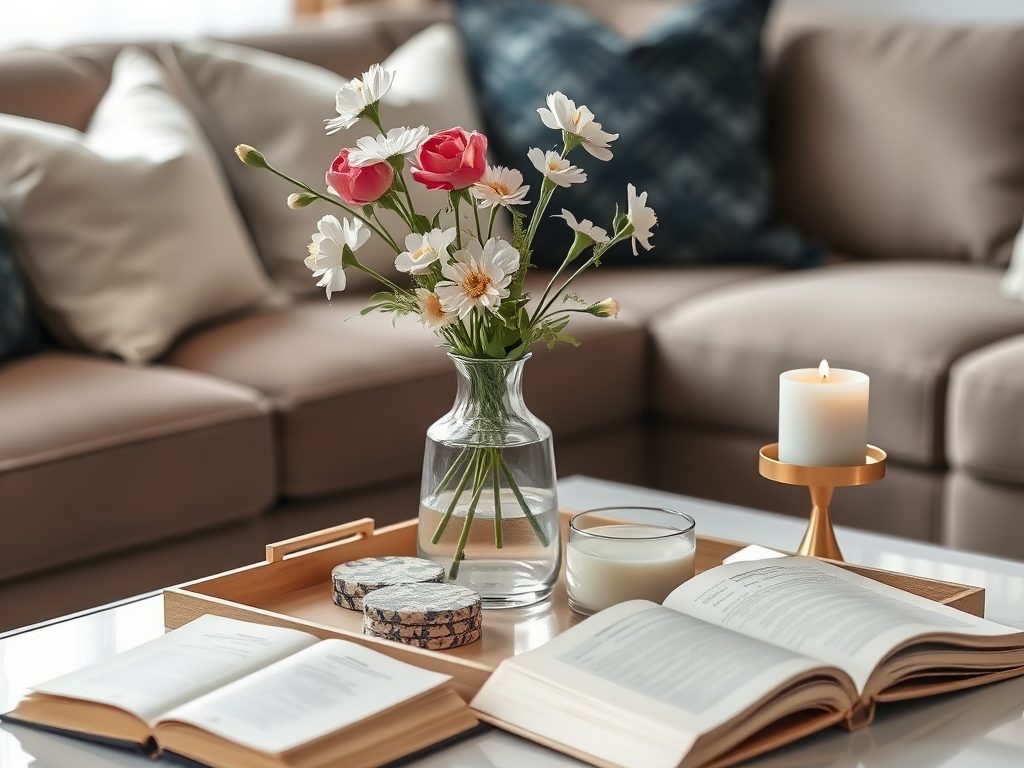 Co postawić na stoliku kawowym, by połączyć porządek z efektowną dekoracją i funkcjonalnością